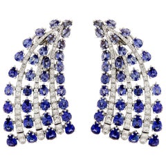 Valentin Magro Sapphire and Diamond Fan Earrings