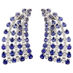 Valentin Magro Sapphire and Diamond Fan Earrings
