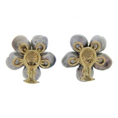 Valentin Magro Silvery Grey Keshi Pearl Flower Cluster Earrings