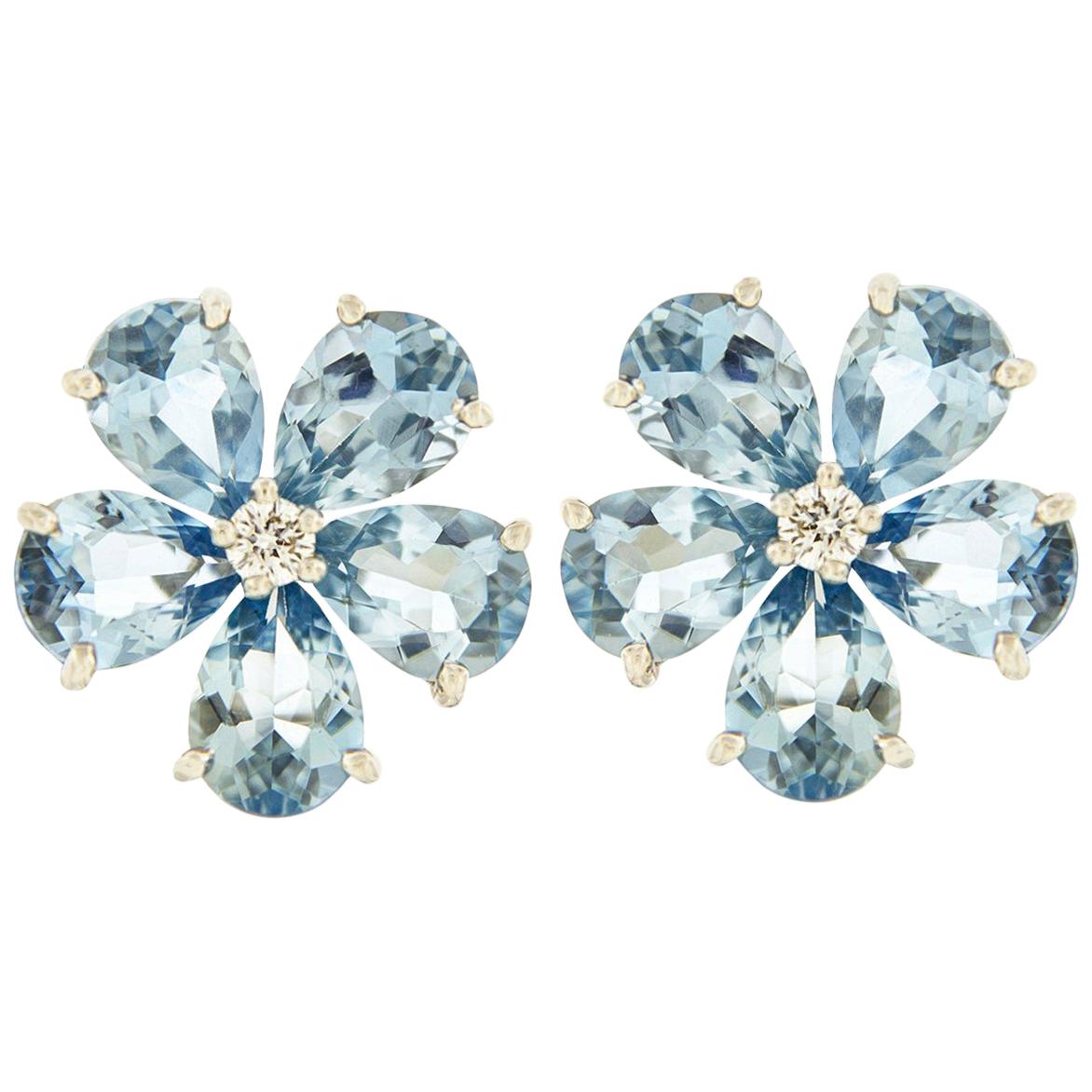 Vannucci Aqua Cluster Earrings