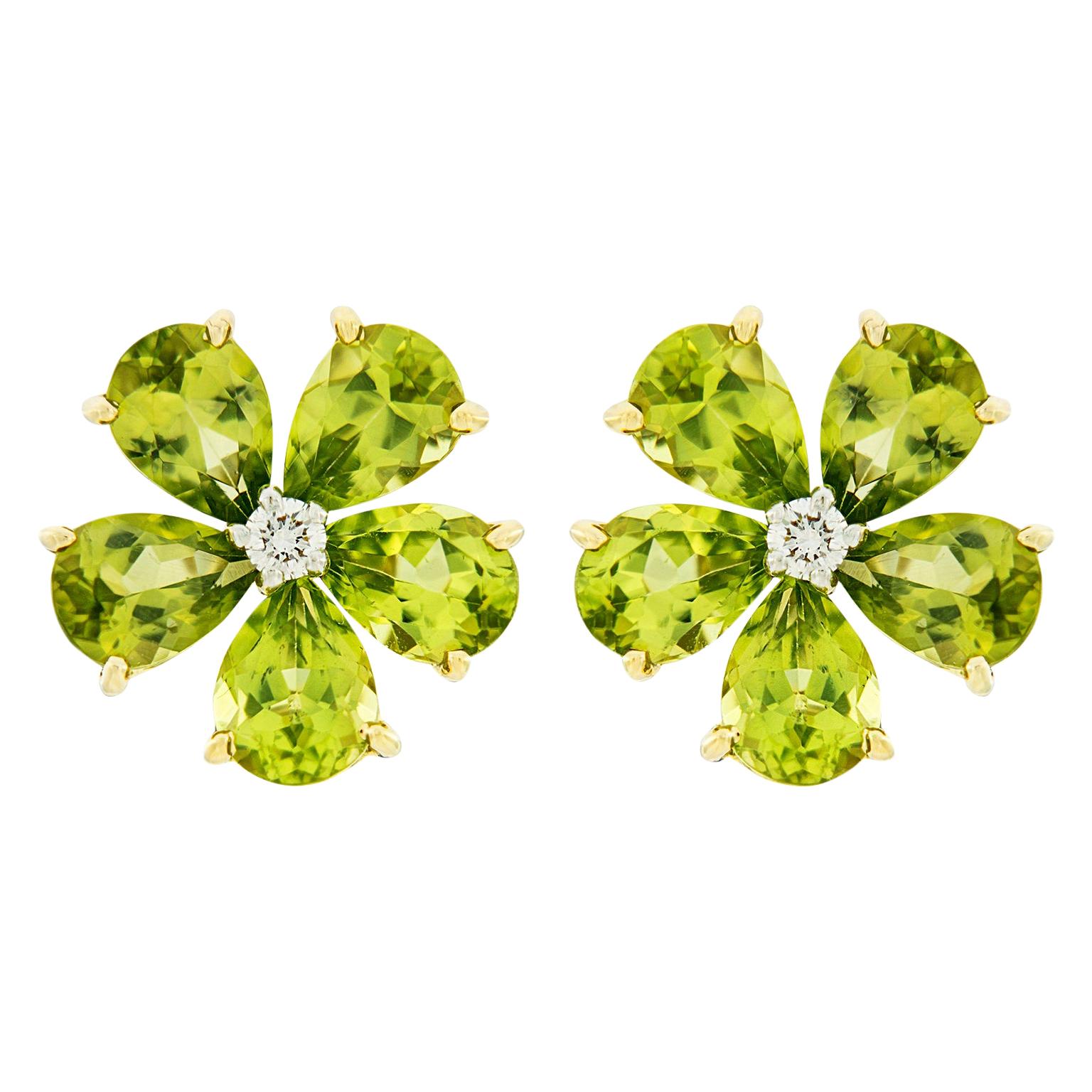 Valentin Magro Small Peridot Pear Cluster Earrings