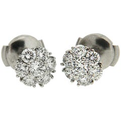 Valentin Magro Small Platinum Diamond Cluster Earrings