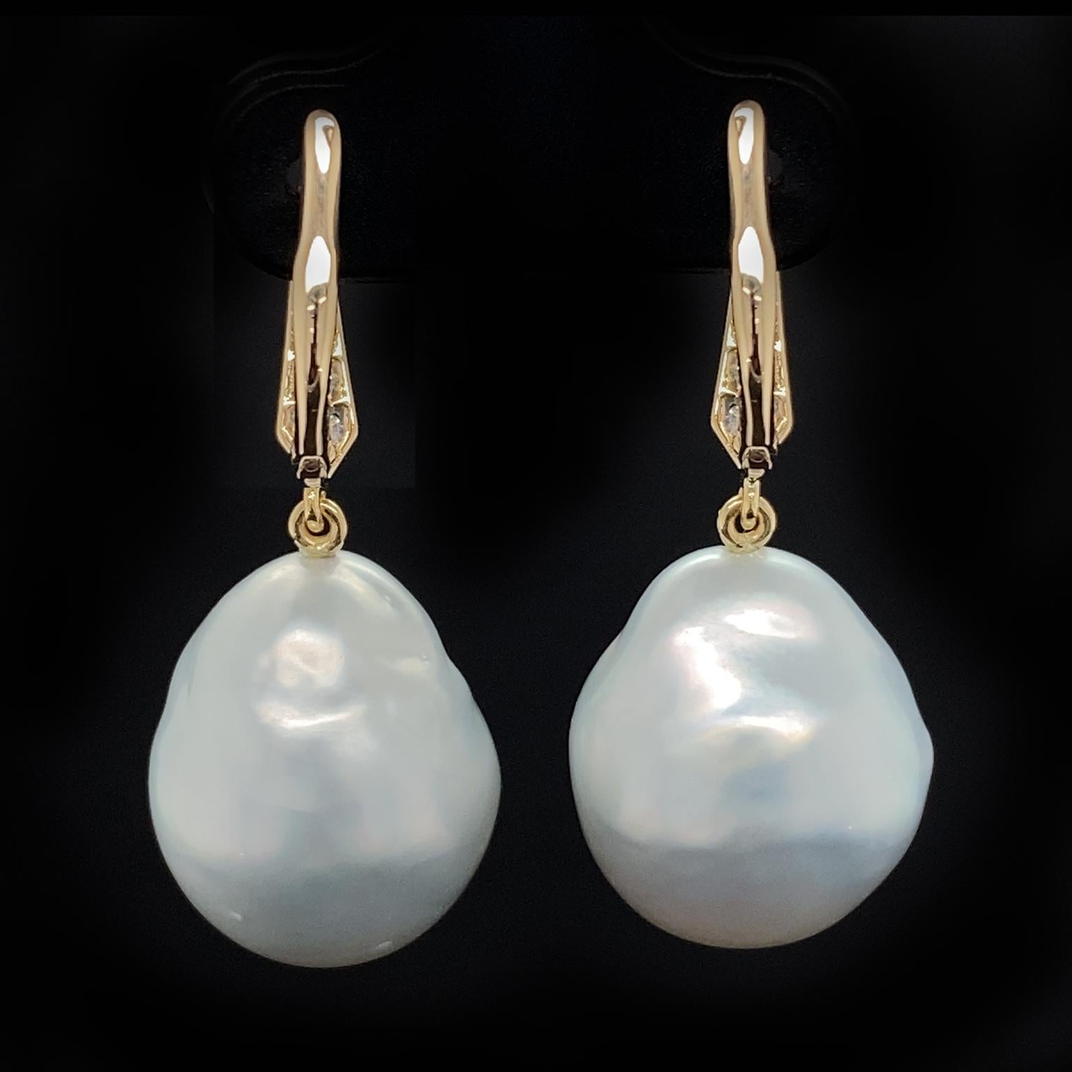 Women's or Men's South Sea Pearl Drop Earrings