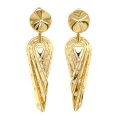 Valentin Magro Stepped Deco Earrings with Diamonds