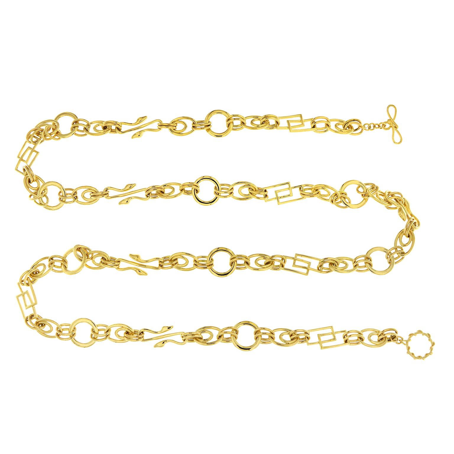 Valentin Magro Swan Motifs Multi Shape Chain Necklace at 1stDibs