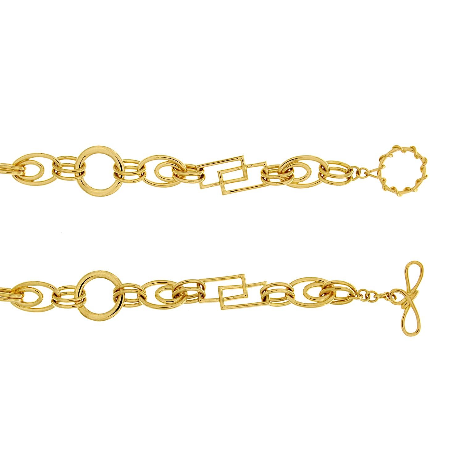 Women's or Men's Valentin Magro Swan Motifs Multi Shape Chain Necklace