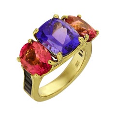 Valentin Magro Tanzanite Pink Tourmaline Sapphire Trellis Ring