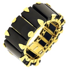 Valentin Magro Bracelet rectangulaire effilé en jade noir