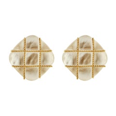 Valentin Magro Tic Tac Toe Crystal and Mother of Pearl Earrings