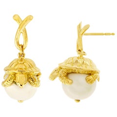 Valentin Magro Turtle Sitting on South Sea Pearl Earrings