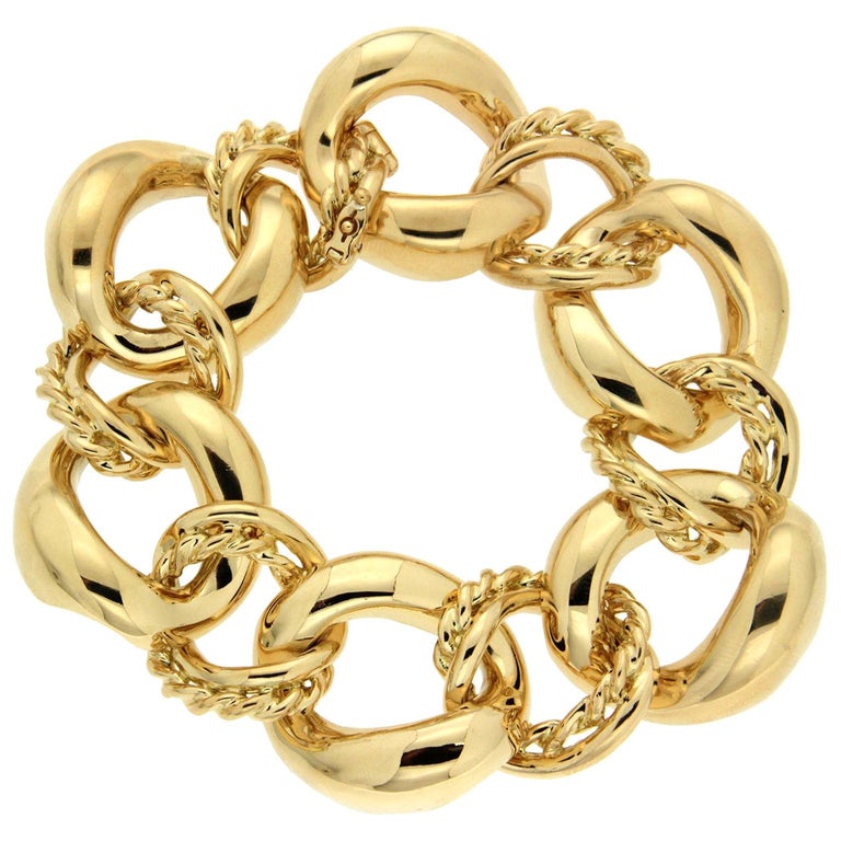 Valentin Magro Twisted Wire and Oval Link Gold Bracelet For Sale at 1stDibs