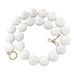Valentin Magro White Agate Round Ball Necklace