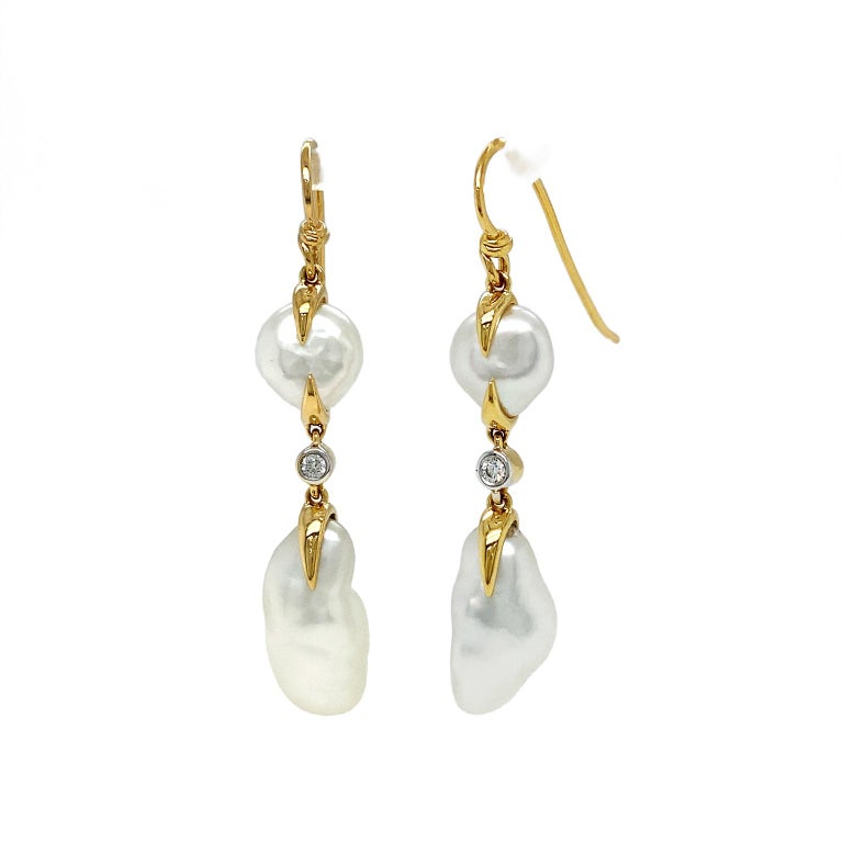 Valentin Magro White Double Keshi Pearl Earrings For Sale at 1stDibs