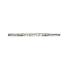 18K White Gold Pavé Diamond Bangle Bracelet