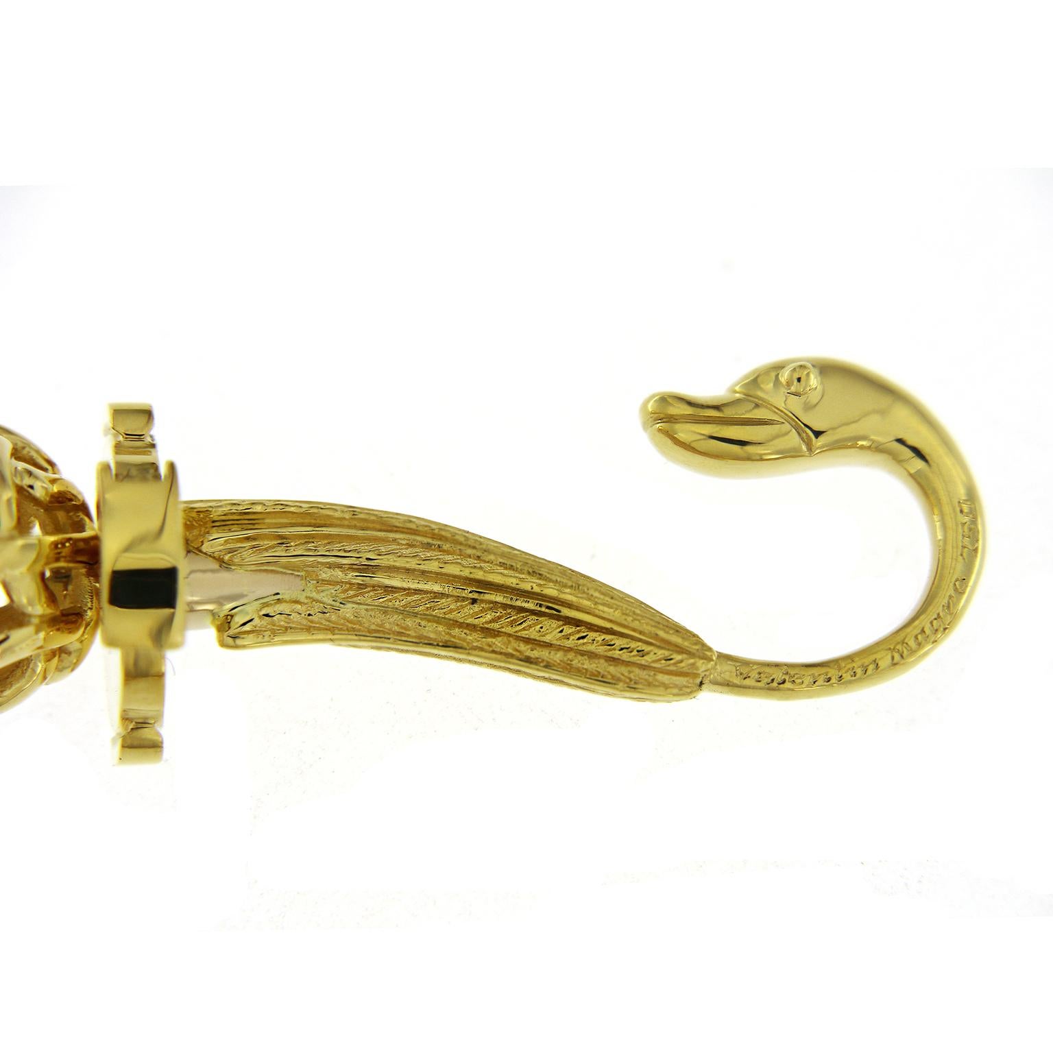 Lariat-Halskette mit gewebtem Kugel aus 18 Karat Gelbgold mit Diamanten (Rundschliff) im Angebot