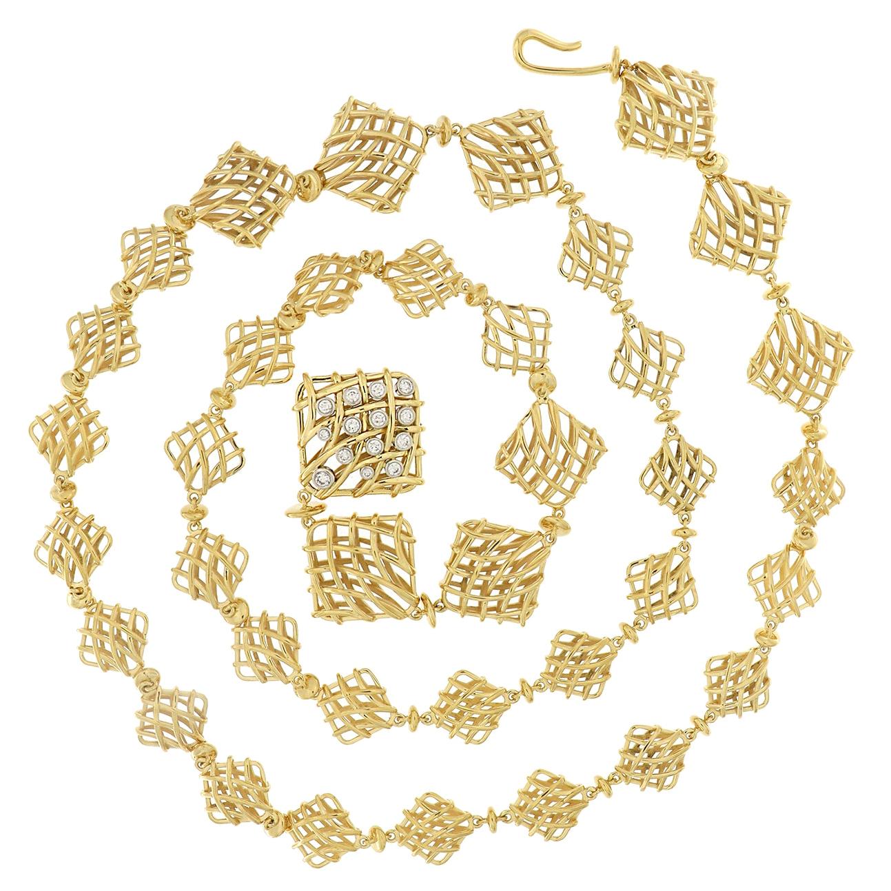 Valentin Magro Woven Cushion Shaped Necklace