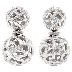 Woven Ball Diamond Earrings 