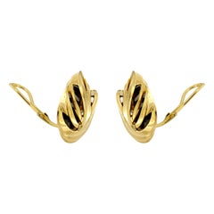 Ohrringe aus schwarzer Jade und Goldwirbel 18K Gelbgold