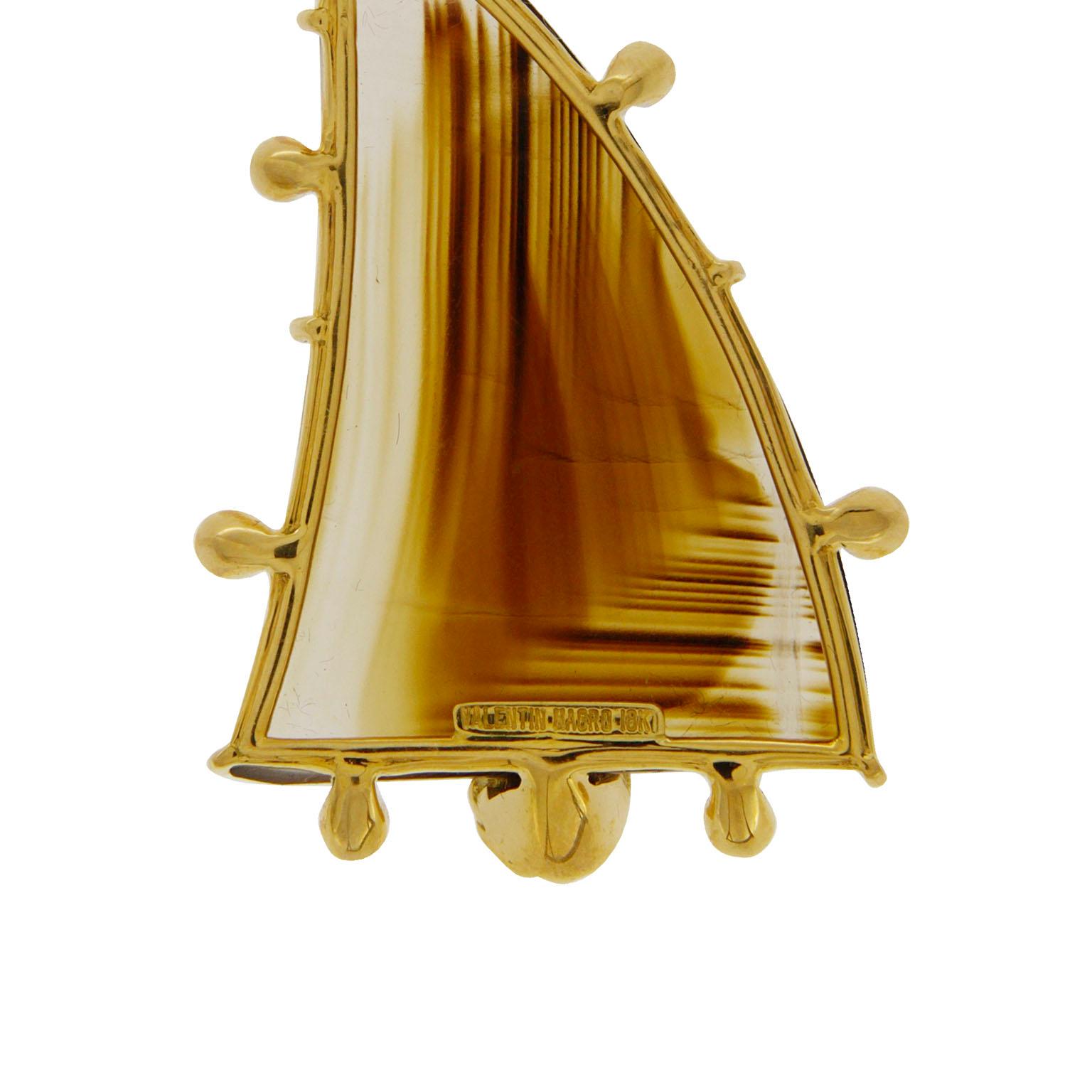 18 Karat Gelbgold Diamant Montana Achat-Tropfen-Ohrringe im Zustand „Neu“ im Angebot in New York, NY