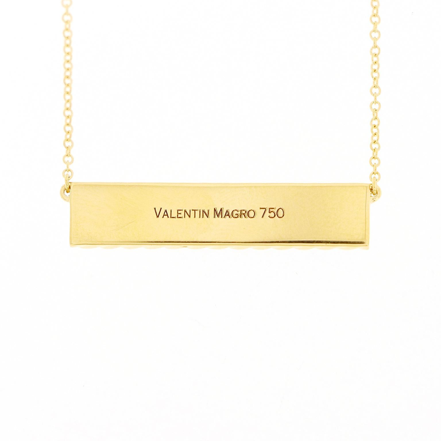 Valentin Magro Yellow Gold I Love Me More Bar Pendant In New Condition In New York, NY