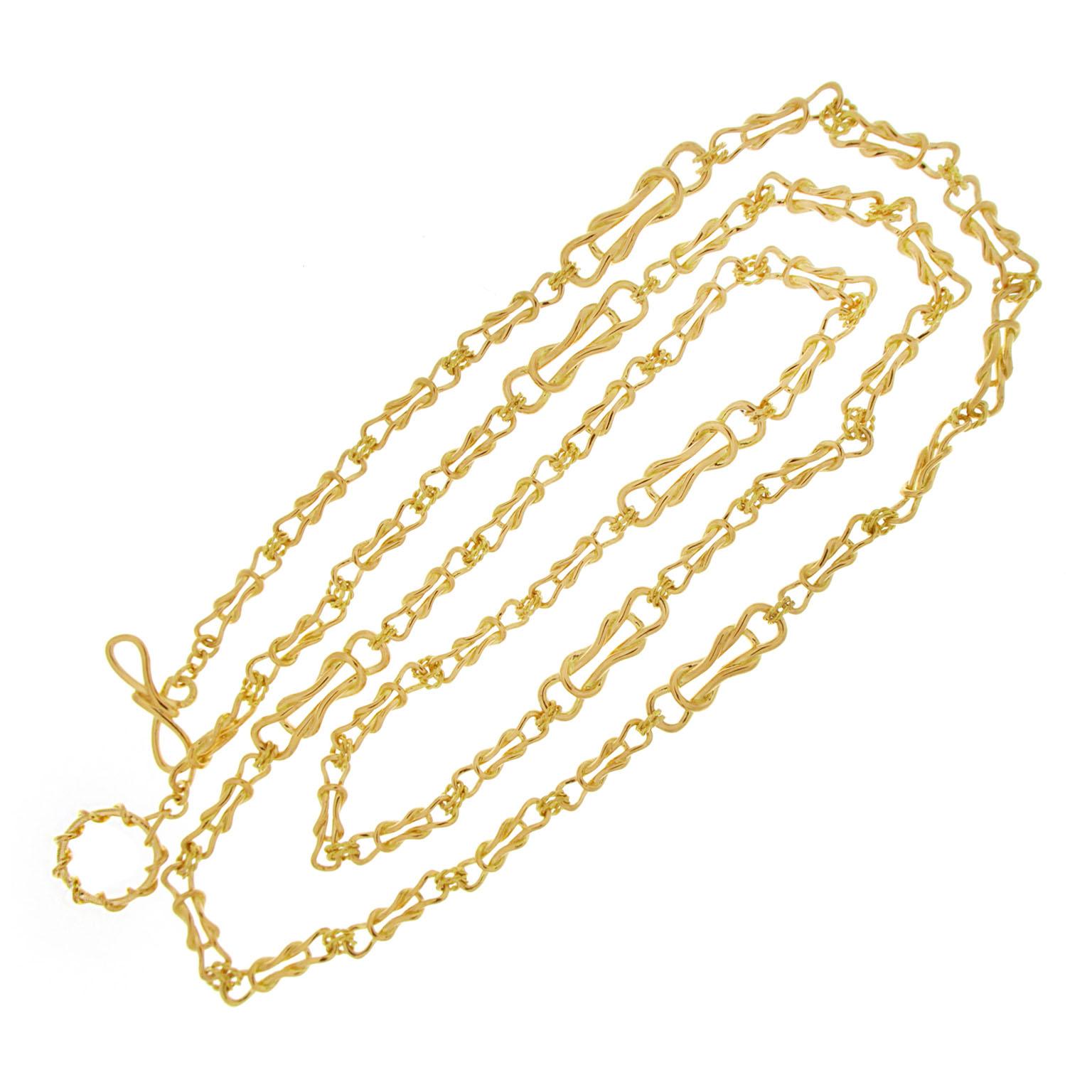 18K Yellow Gold Nautical Necklace In New Condition In New York, NY