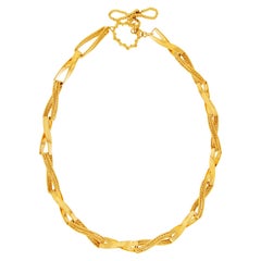 Valentin Magro Yellow Gold Ribbon Link Necklace