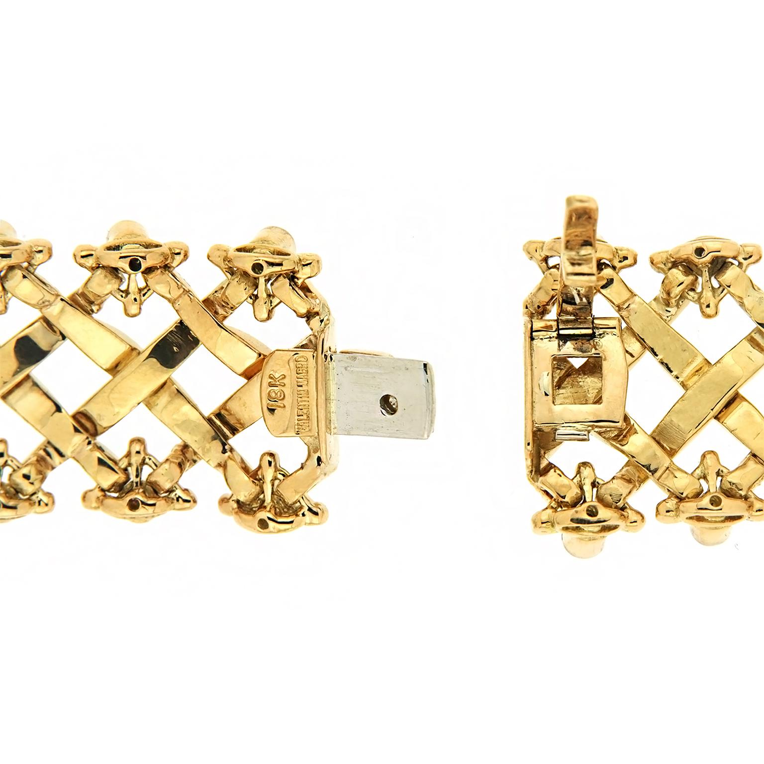 Valentin Magro Yellow Gold Woven Bracelet with Diamonds In New Condition In New York, NY