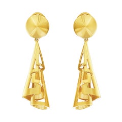 Valentin Magro Yellow Gold Woven Draped Earrings