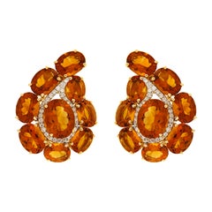 Valentin Margro Paisley Madeira Citrine and Diamond Earrings