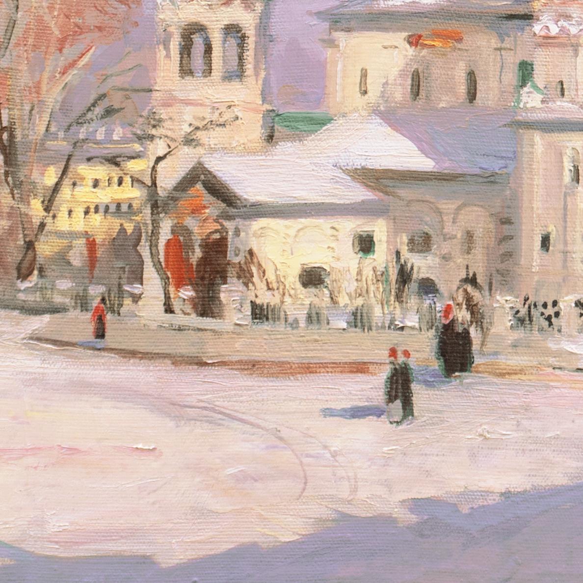  'Church of Elijah the Prophet, Yarolsavl City', Ilaskaya Church, Russia, Oil  - Impressionist Painting by Valentin Nikolaevich Leontiev