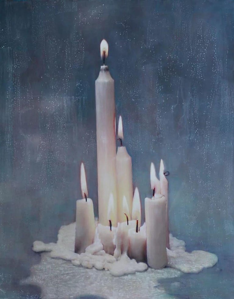 Valentin Popov "Eight Candles" Oil Painting For Sale at 1stDibs