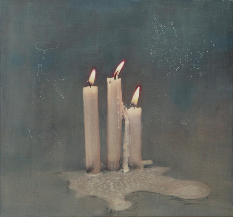 Valentin Popov "Three Candles" Oil Painting For Sale at 1stDibs