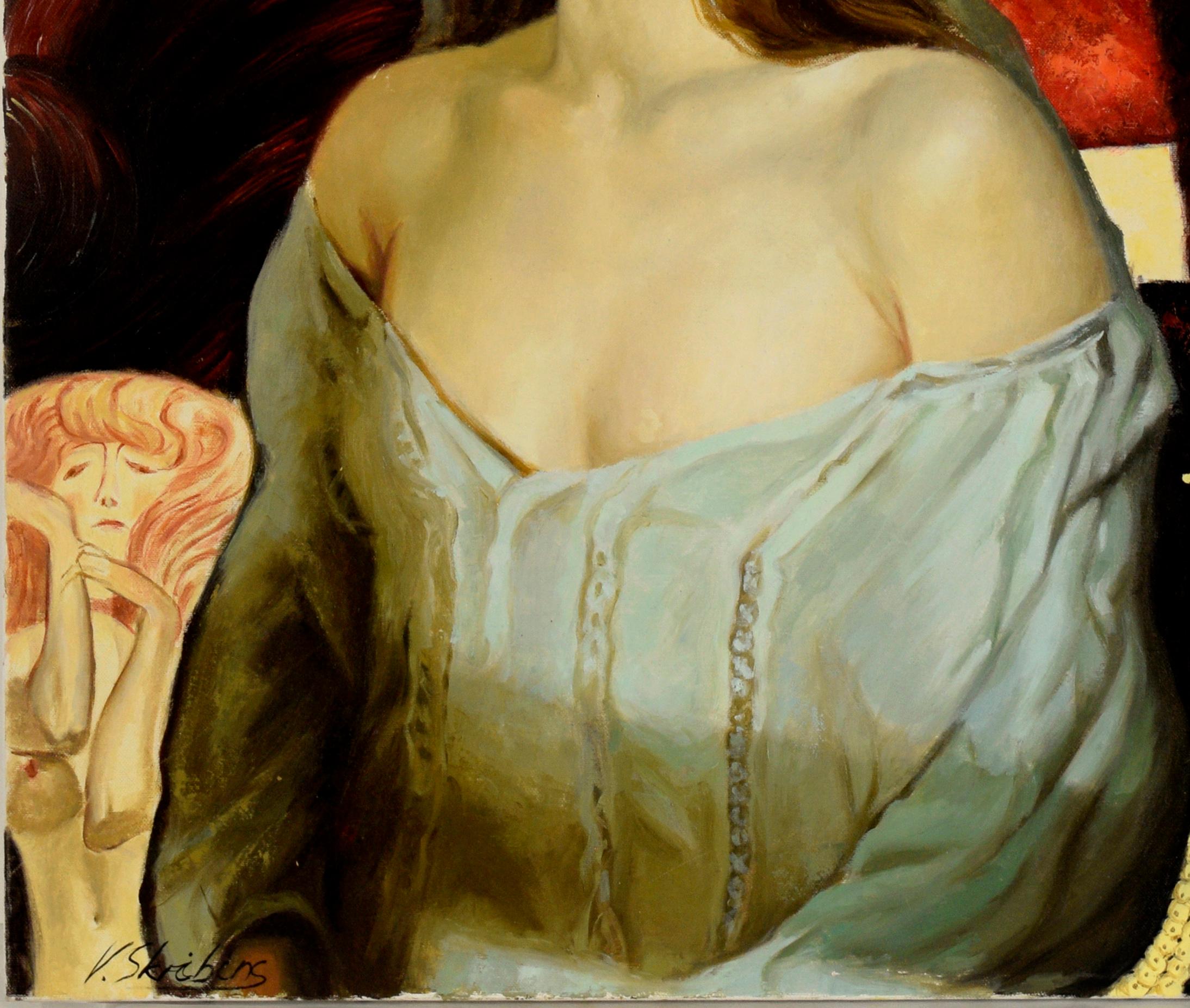 Porträt einer Frau nach Gustav Klimt  (Impressionismus), Painting, von Valentin Skribins