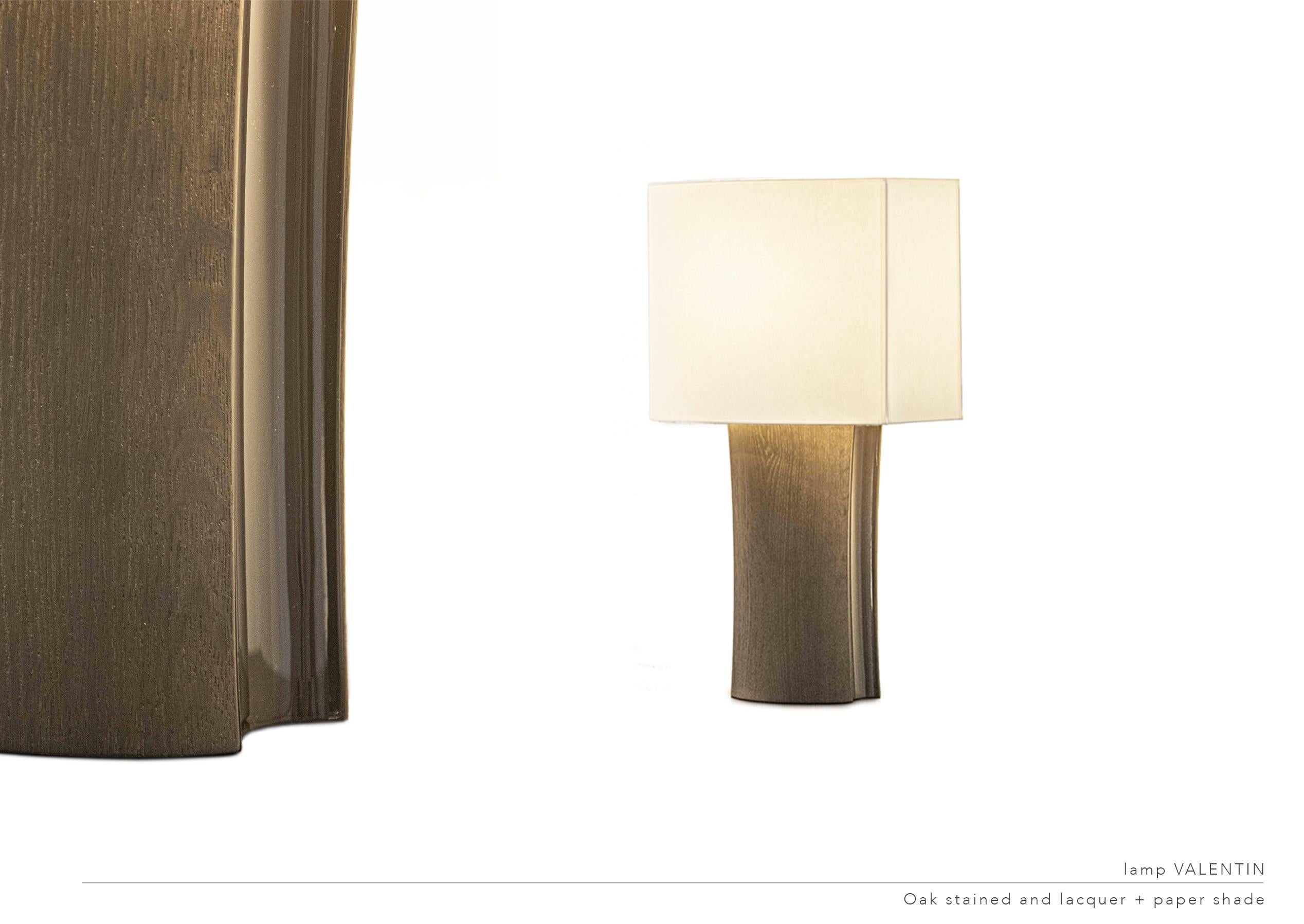 Stained Valentin Table Lamp with Paper Shade by LK Edition