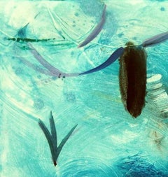 "Blue Stag 4",  flowing lines in blue tones