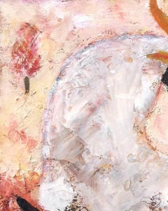 "Gray Stag and Russet Field",  expressive shapes in reds and gray