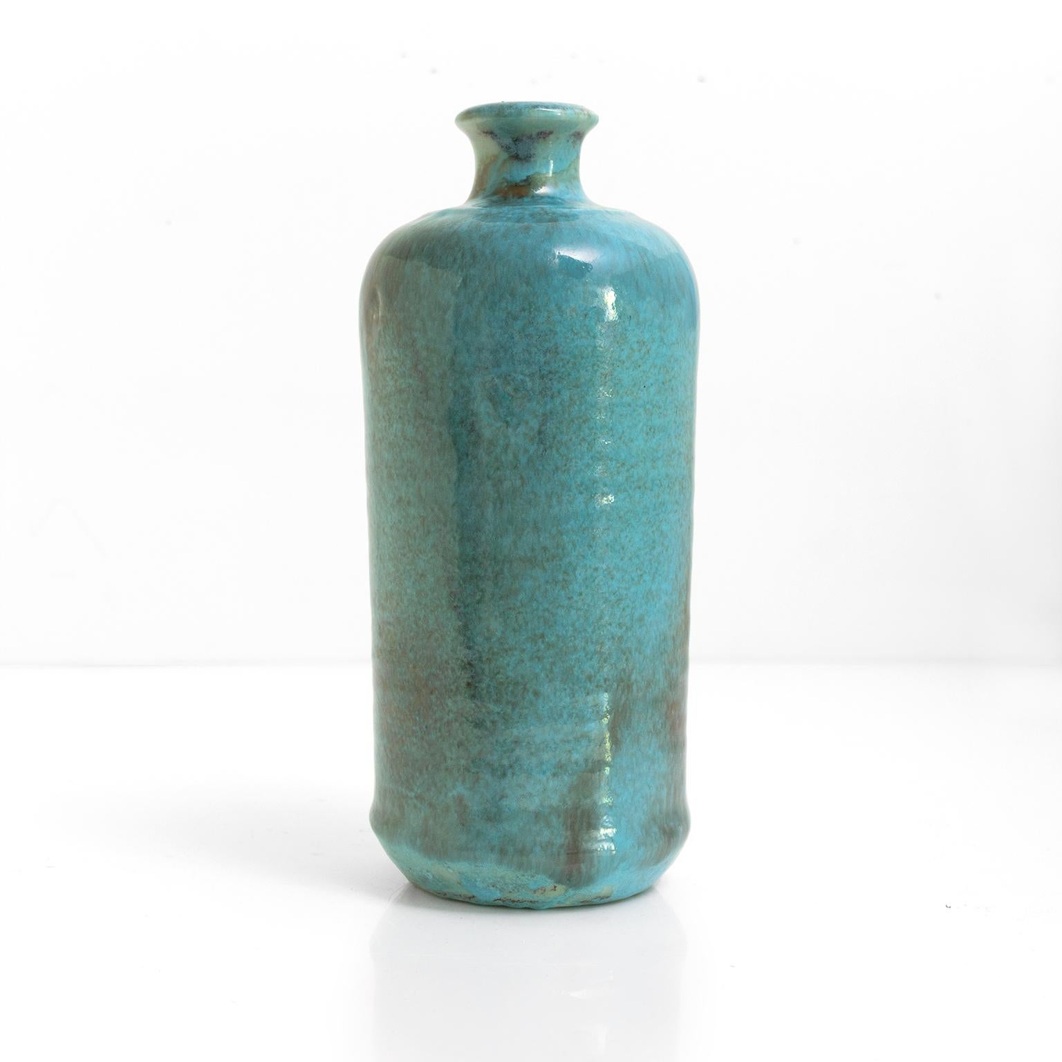 Vernissé Vase en céramique turquoise Valentina Modig-Manuel, Studio Keramos Finlande en vente