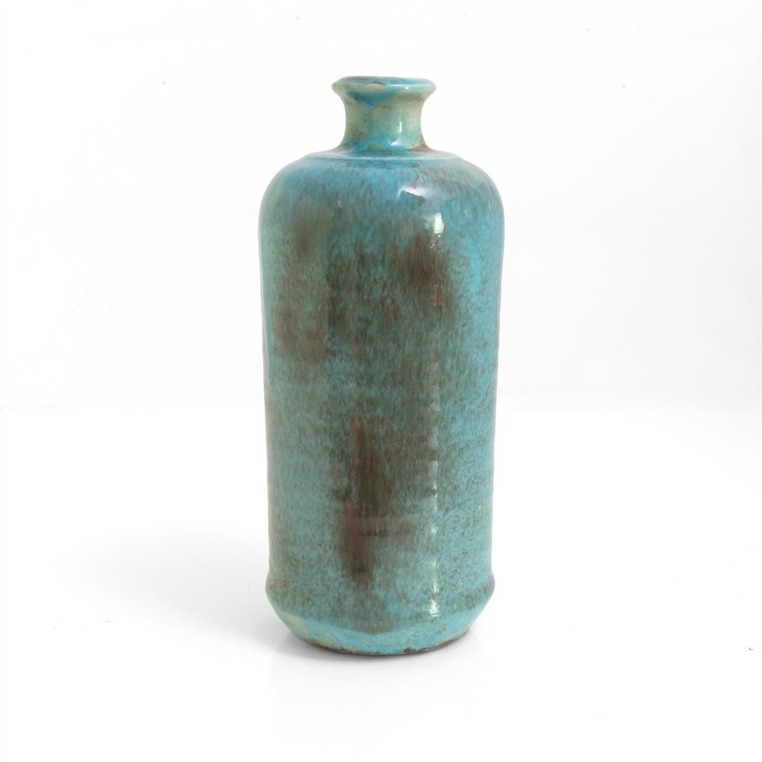Glazed Valentina Modig-Manuel Turquoise Ceramic Vase, Studio Keramos Finland For Sale