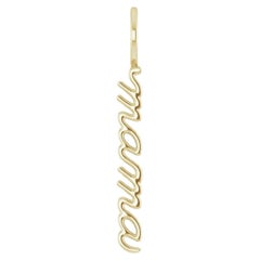Diamond 14K Yellow Gold 30MM Letter MAMA Necklace