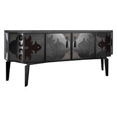 Valentina Sideboard, Highly Crafted of Craquelé Wood and Leather