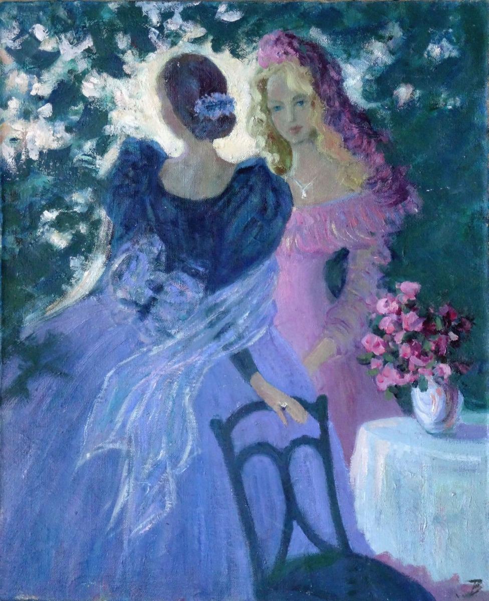 Treffen  1995, Leinwand, Öl, 61x50 cm