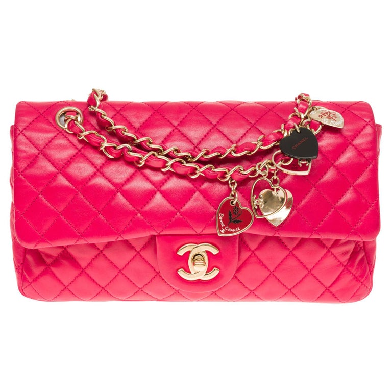 Chanel Limited Edition Pink Quilted Lambskin Leather Medium Valentine Heart Flap  Bag, Never Carried