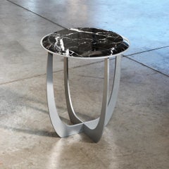 Valentine Nero Marquina Marble Coffee Table by WM Metal Design