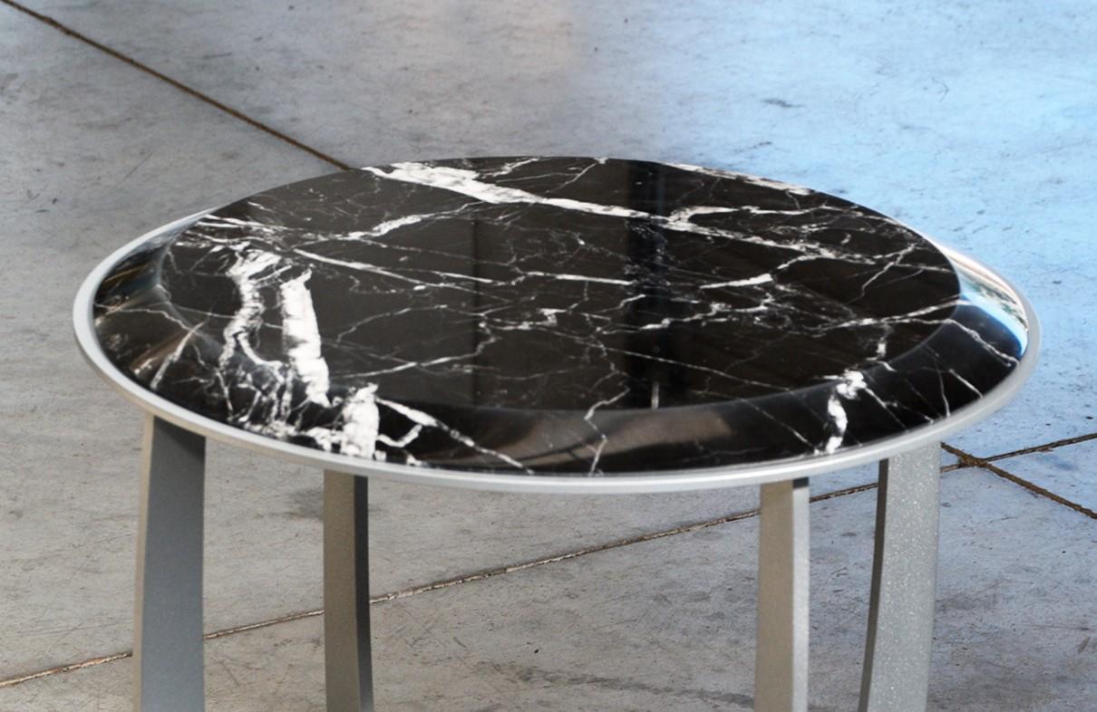 Table basse en marbre Nero Marquina Valentine par WM Metal Design Neuf - En vente à Geneve, CH