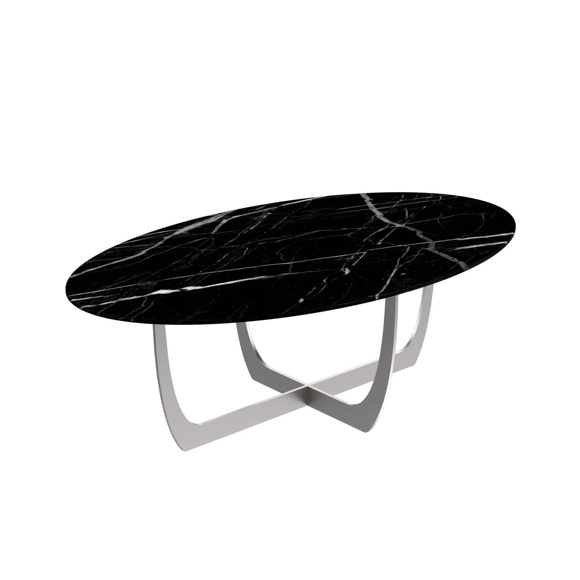 Biseauté ensemble de tables basses en marquinia noir 