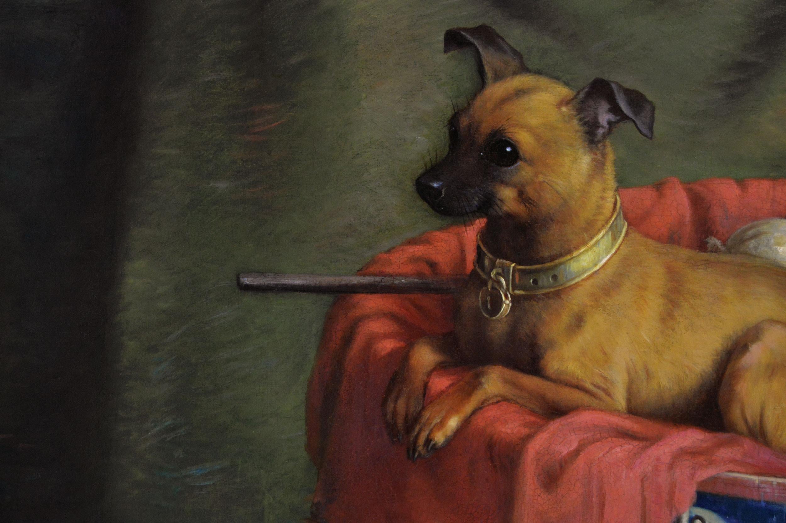 Valentine Thomas Garland
Británica, (1845-1914)
Después del espectáculo
Óleo sobre lienzo, firmado
Tamaño de la imagen: 28,5 pulgadas x 18,5 pulgadas 
Tamaño con marco incluido: 40,75 pulgadas x 30,75 pulgadas

Maravillosa pintura de animales de dos