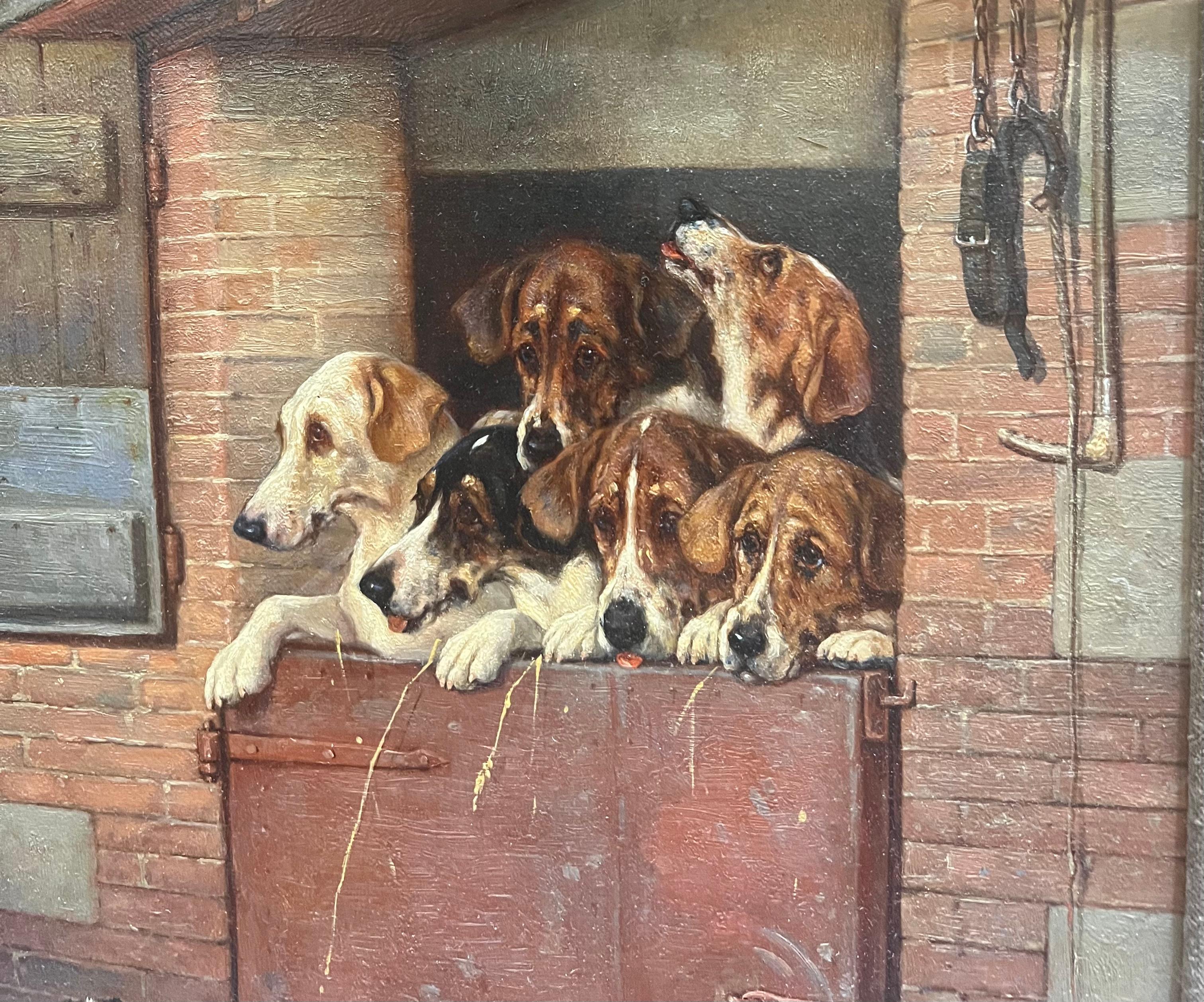 Antique Painting of Jack Russels, Labs, Terriers, and Fox Hounds  For Sale 2
