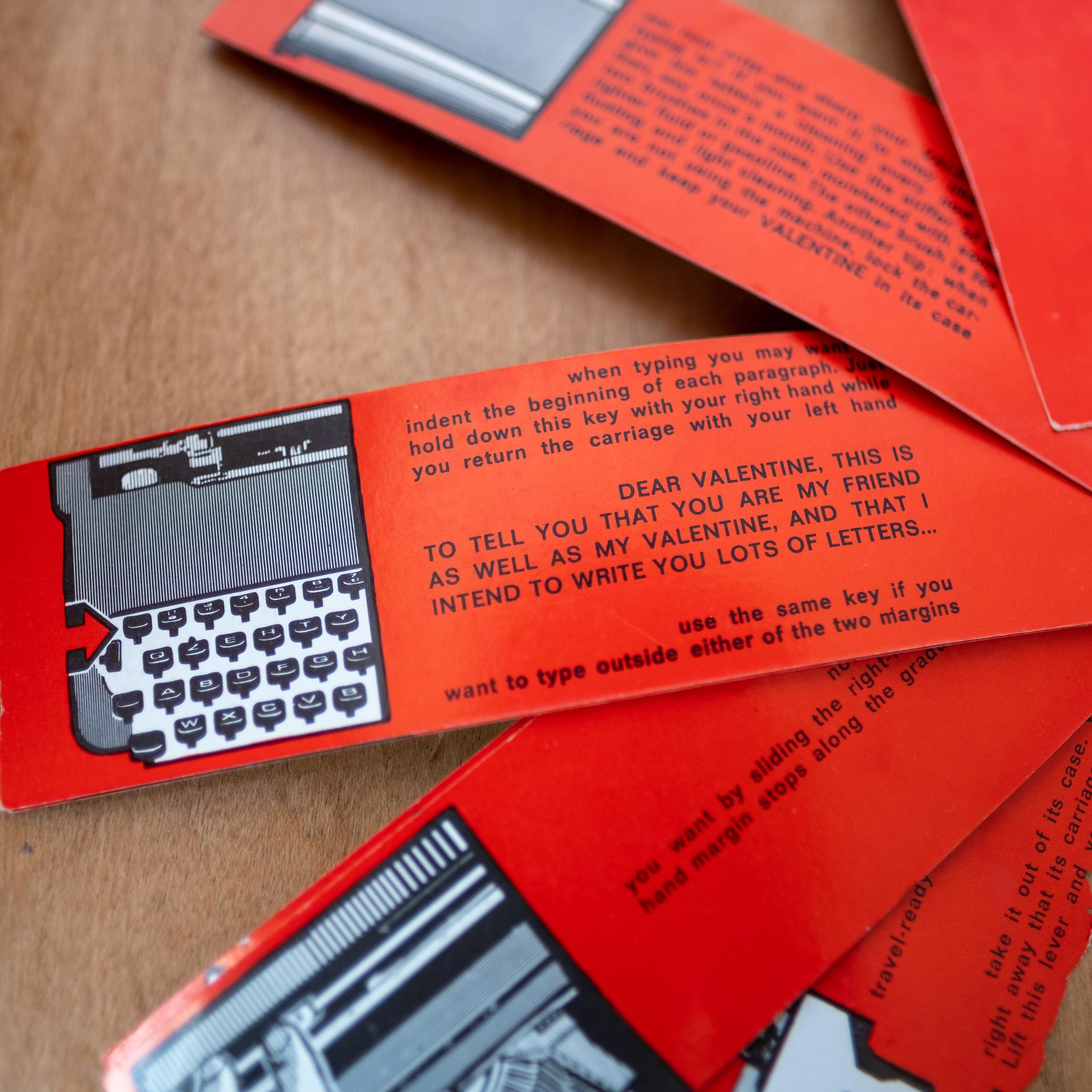 Valentine Typewriter by Ettore Sottsass & Perry King with Olivetti Hang Tag 11