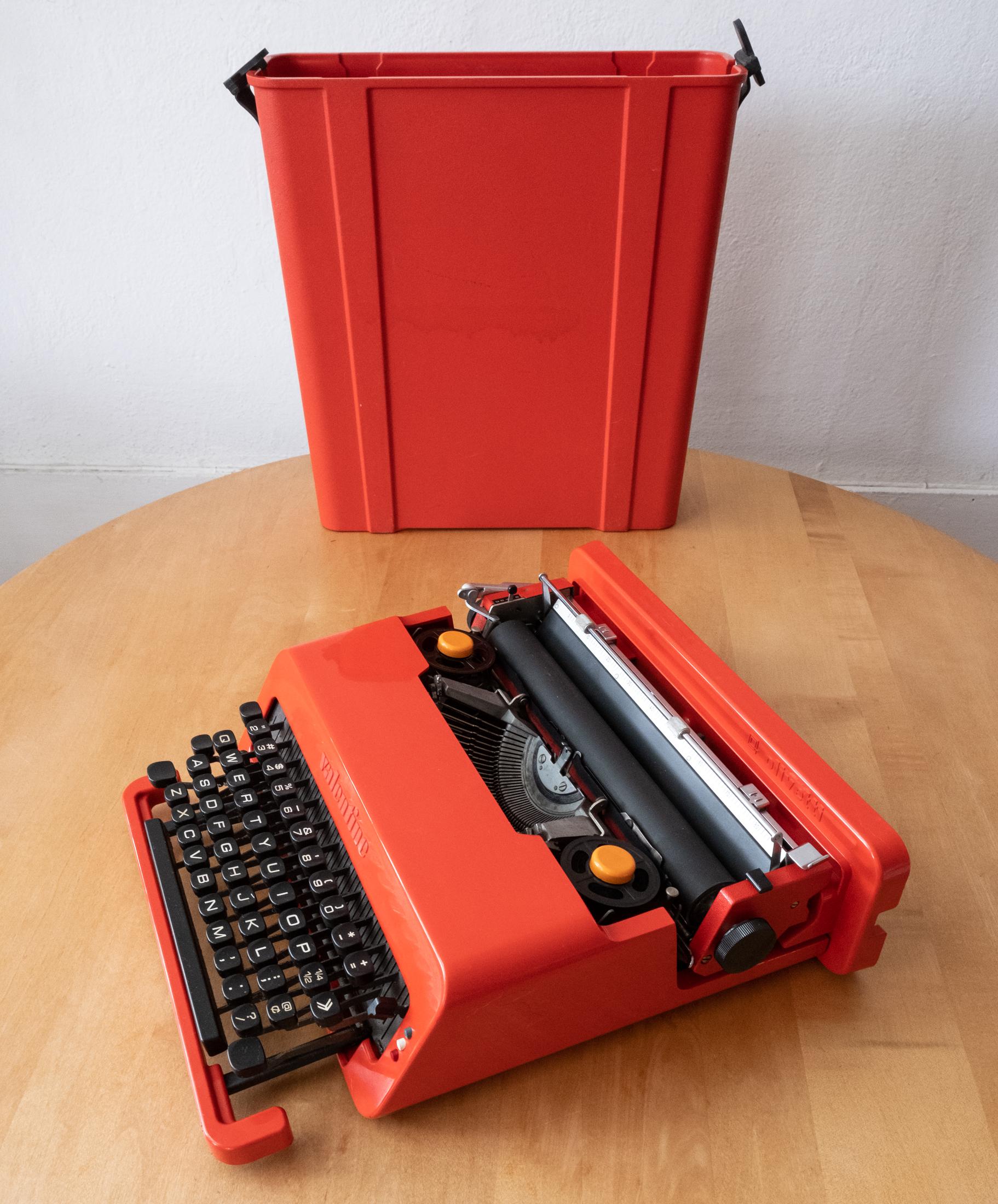 Post-Modern Valentine Typewriter by Ettore Sottsass & Perry King with Olivetti Hang Tag