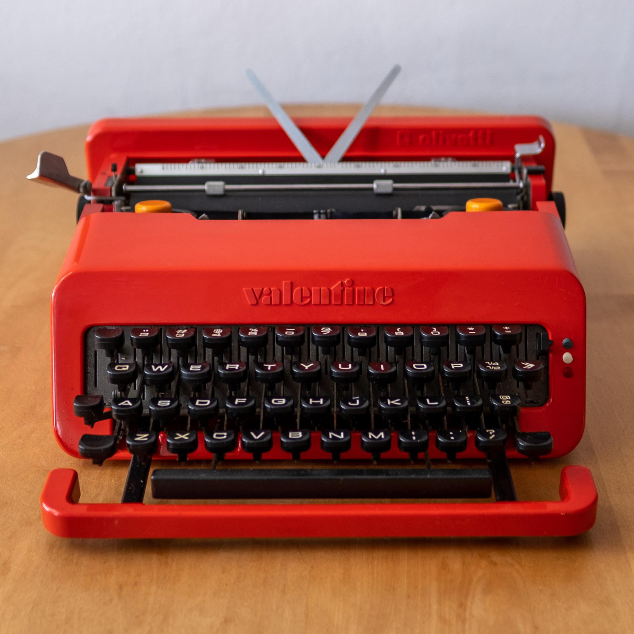 Spanish Valentine Typewriter by Ettore Sottsass & Perry King with Olivetti Hang Tag
